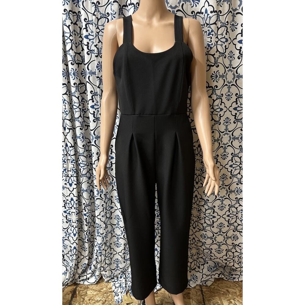 Twins Made In Italy Black Jumpsuit Romper Pleated One Piece Sleeveless SZ S